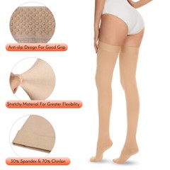Thigh High Compression Stockings 20-30mmHg Women Men Medical Edema Travel Flight