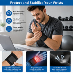 Wrist Support Brace Wrap Adjustable Strap for Gym Sports Left Right Hand