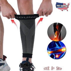 Calf Sleeves Leg Support Compression Socks Running Shin Splint Varicose Vein US