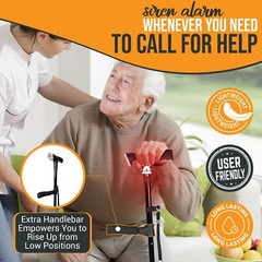 Refurbished Walking Cane with Light & Alarm – Foldable Adjustable – Size M