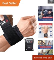 Adjustable Black Wrist Support Brace with Exercise Tips for Enhanced Strength
