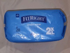 20 Count – Medline FitRight Ultra Adult Underwear – 2XL. (68-80 Inches) Diapers