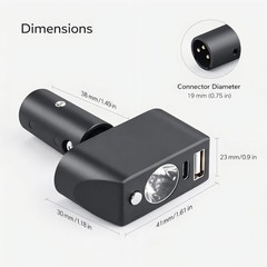 Electric Wheelchair USB Charger with Bright LED Light, 3-Pin XLR Controller A…