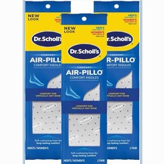 3 Packs Dr Scholls Air-Pillo Comfort Foam Insoles & Cooling Vents M 7-12/ W 5-10