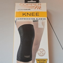 Copper Fit Workgear Knee Compression Sleeve L 14″-16″ Black Breathable