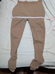 Beige Compression Pants Open Toe Full Leg Medical Garment with Foot Covers