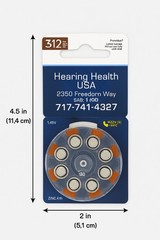 Hearing Aid Batteries Size 312 – 1.45V Zinc-Air – Pack of 8, Long Life