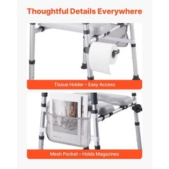 Uimoso Adjustable Raised Toilet Seat with Armrests for Seniors, 400 lbs Capacity