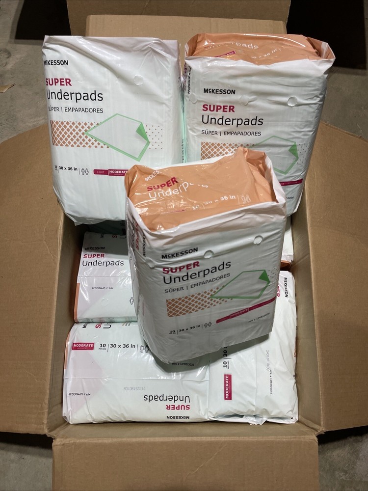 80 McKesson Ultra Heavy Absorbency Adult Bed Pad Disposable Underpads 30×36″