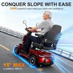 350W Heavy Duty 4-Wheel All Terrain Mobility Scooters for Seniors 8Mph 37Miles