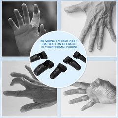 10 Pcs Mallet Finger Splint Thumb Splint 5 Sizes Finger Support Brace Black