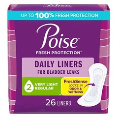 Poise Pantyliners Very Light Absorbency 7-1/2″ Regular Pack(age) of 26