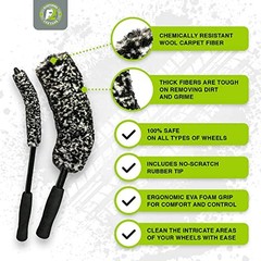 Bendable Brush Set – Unique Adjustable 2-Piece Wheel Brush Set Cleans Black