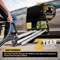 6FT Portable Wheelchair Ramp, Adjustable Aluminum Ramps for Wheelchairs 1200LB