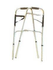 Adjustable Height Foldable Lightweight Aluminum Walking Frame, Silver/Gray