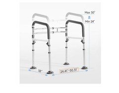 TOYODA Toilet Safety Frame Adjustable Height/Width Foldable Padded 350 lb