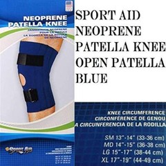 Sportaid, Knee Brace, Open Patella, Blue Neoprene, Large, 15-17 inches – 1 ea