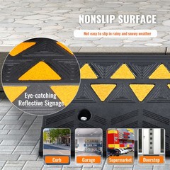 4.25″Heavy Duty Rubber Driveway Ramp 11.8″W×19.7″L 15 Ton Load