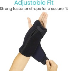 VIVE Night Wrist Splint Brace – (Black) Left, Right Hand Sleep Support Wrap
