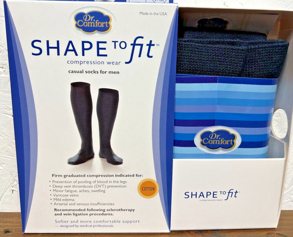 Dr. Comfort Shape To Fit – Casual Cotton Compression Socks For Men 20-30 mmHg