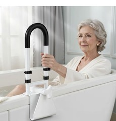 Adjustable Bathtub Safety Rail, Bathtub Handle Grab Bar with Non-Slip Grip fo…