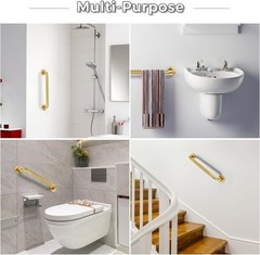 Heavy Duty 36″ Gold Grab Bars for Shower – 2pk, 500lb Capacity, Stainless
