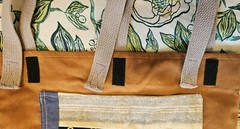 Handmade Corduroy Walker Bag w Patchwork Back and Front Pocket