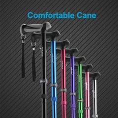 REHAND Walking Cane – Foldable, Adjustable, 34″-38″, Natural Black