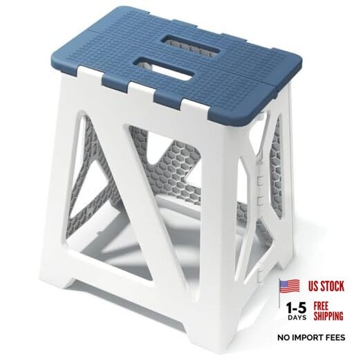 Folding Shower Stool – Foldable & Anti-Slip Shower Chair for Rectangular – Blue