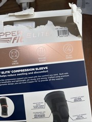 Copper Fit Elite Compression Knee Sleeve 2 Pack L/XL 16-20″ Airflow Technology