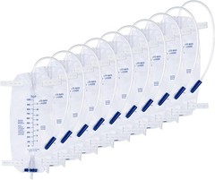 10pcs 1000ml Sterile Urinary Drainage Bags Anti-Reflux Valve & Straps Men Women