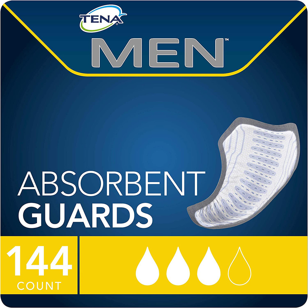 TENA Incontinence Guards for Men Moderate Absorbency, 48 Count, Pack of 3