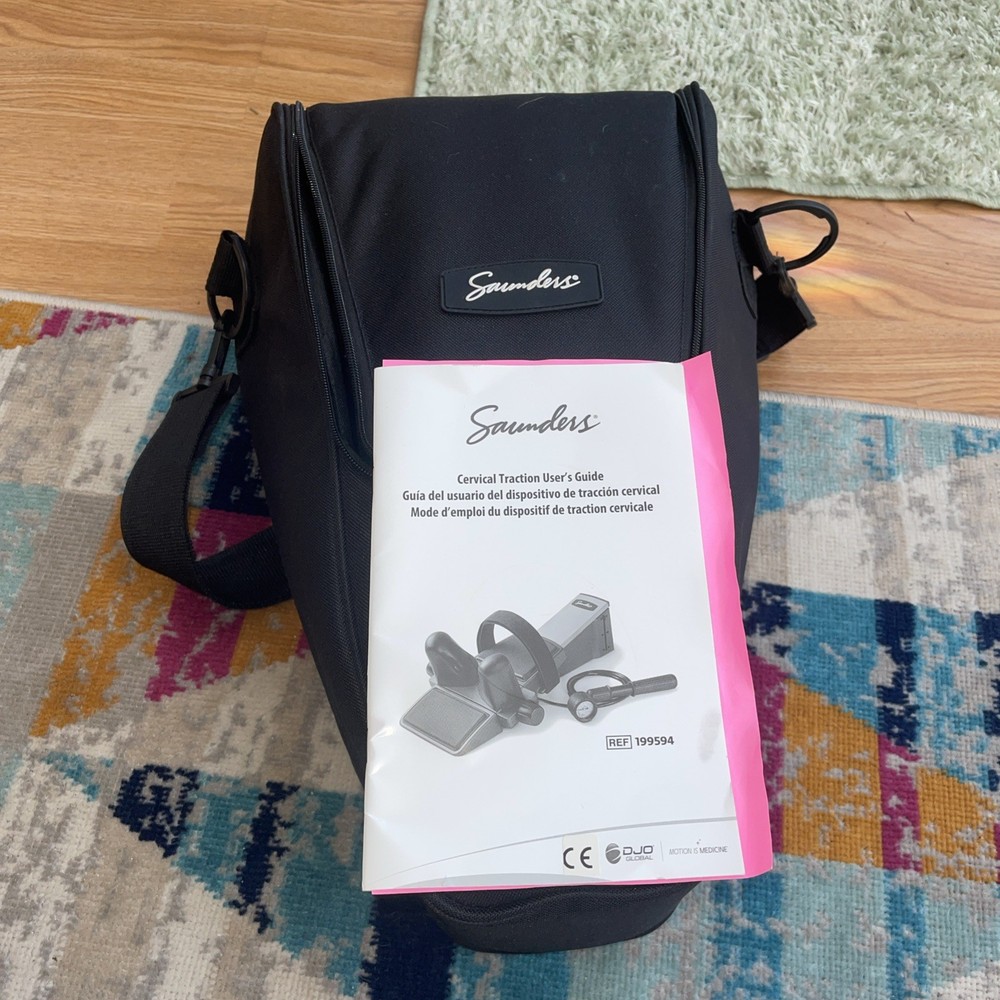 Saunder Cervical Traction Neck Device with Deluxe Carrying Bag & Manual