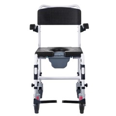 VEVOR Shower Commode Wheelchair with 4 Lockable Wheels Footrests Flip-up Arms