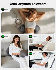 Triple Fusion Back Massager with Stretching, Vibration and Heat, 3-in-1 Elect…