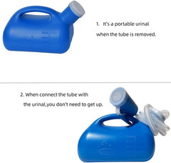3000ml Male Urinal Portable Pee Bottle with 46″ Hose Blue