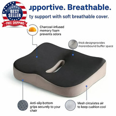 1Pc Memory Foam Seat Cushion – 3D Ergonomic Support| Light Green & Grey, Washabl