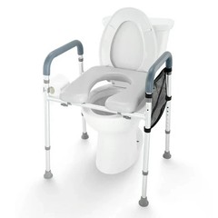 Raised Toilet Seat 7-Position Height Adjustment 19.3 – 25.2 In. 350 Lbs. Weight