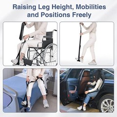 Multi-Loop Leg Lifter Strap 42 in Rigid Hand Strap Padded Foot Loop with 3 Hand