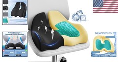 Large Cooling Gel Memory Foam Cushion for Long Sitting Comfort