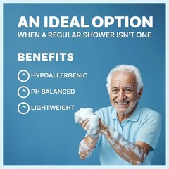 Disposable Bath Wipes 50 Count Rinse Free Shower Wipes for Body Travel Elderly