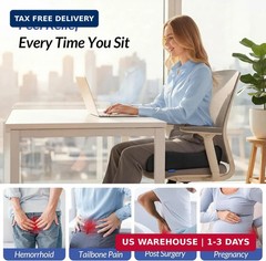 ZIKEE 6″ Thickened Donut Pillow Seat Cushion for Hemorrhoid Pain Relief | Ergono