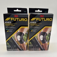 (2)FUTURO Performance Comfort Knee Support Adjustable size Gel Pad3M 13-17.5”Adj