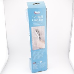 Carex 12in Wall/Bath Grab Safety Bar w texture Chrome Plate Steel (NEW IN BOX)