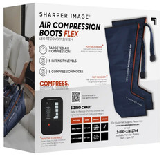 SHARPER IMAGE AIR COMPRESSION Flex BOOTS Large/xlarge blue