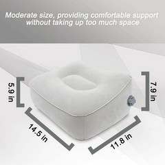 Inflatable Foot Rest, Carseat Rest 14.5″L×11.8″W×7.9”H, Grey