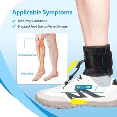 Adjustable AFO Foot Drop Brace for Walking, Zinc Alloy Hook, Fits Left/Right, S/