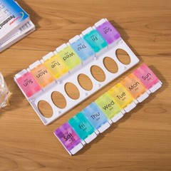 New pill box simple black white pill storage box combination pill box AM PM
