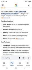 30 lb Lightweight Electric Foldable Wheelchairs Airline Approved EOZBRR A03D NEW