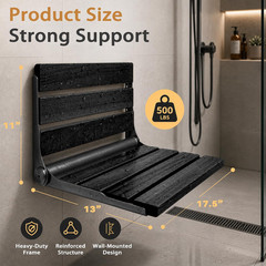 Folding Shower Seat Teak, Bathla Safety Furniture Stainless Steel, Shower Seats